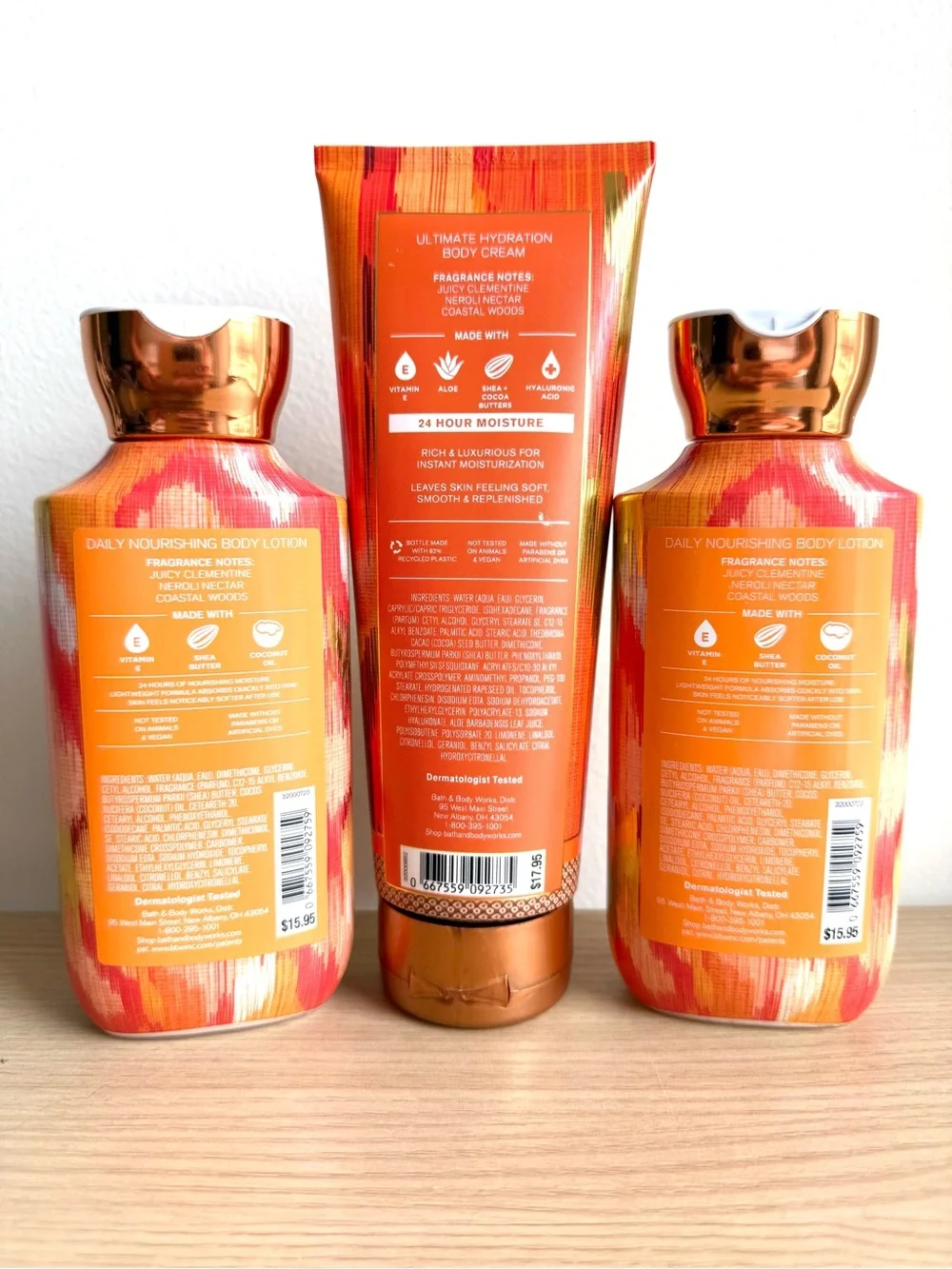 Bath & Body Works Calypso Clementine Body Cream & Lotion Set of 3 NEW Rare